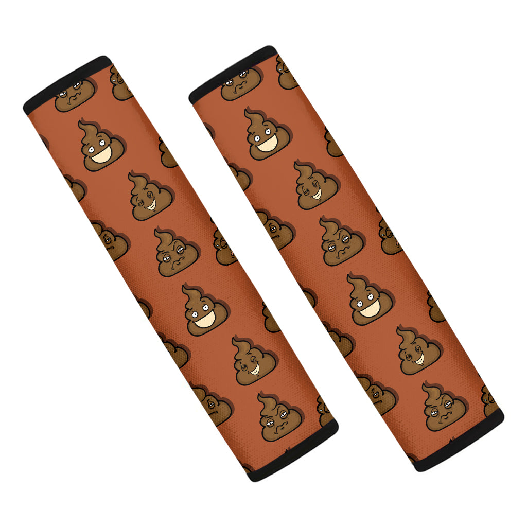 Poop Emoticons Pattern Print Car Seat Belt Covers