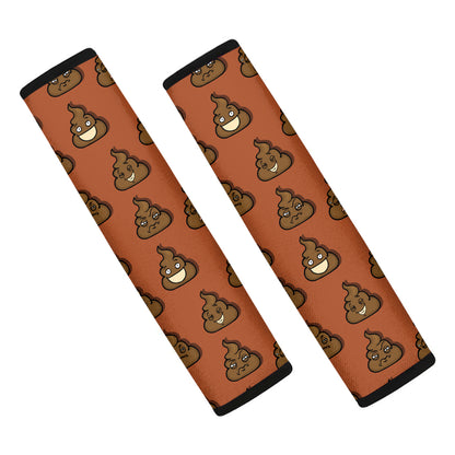 Poop Emoticons Pattern Print Car Seat Belt Covers