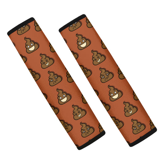 Poop Emoticons Pattern Print Car Seat Belt Covers
