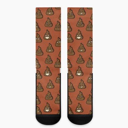 Poop Emoticons Pattern Print Crew Socks