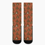 Poop Emoticons Pattern Print Crew Socks