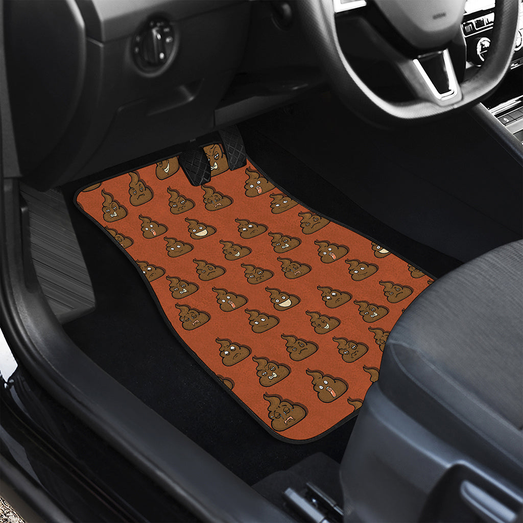 Poop Emoticons Pattern Print Front and Back Car Floor Mats