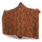 Poop Emoticons Pattern Print Hooded Blanket