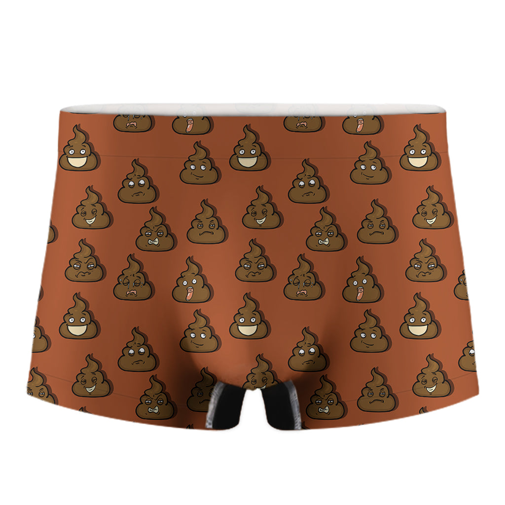 Poop Emoticons Pattern Print Men's Boxer Briefs