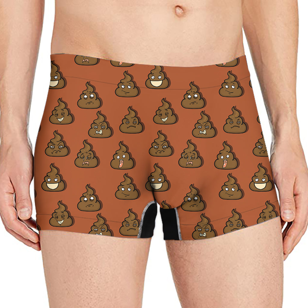 Poop Emoticons Pattern Print Men's Boxer Briefs