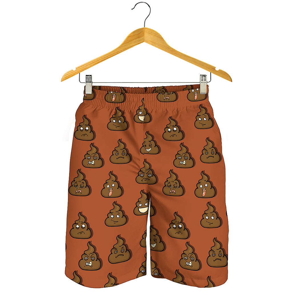 Poop Emoticons Pattern Print Men's Shorts