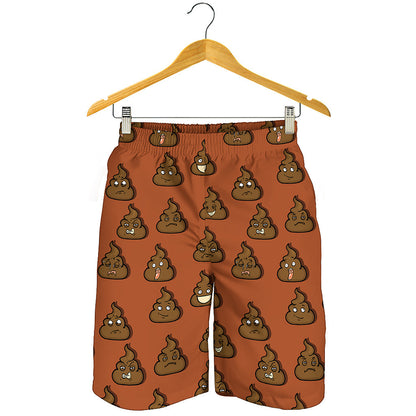 Poop Emoticons Pattern Print Men's Shorts