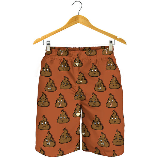 Poop Emoticons Pattern Print Men's Shorts