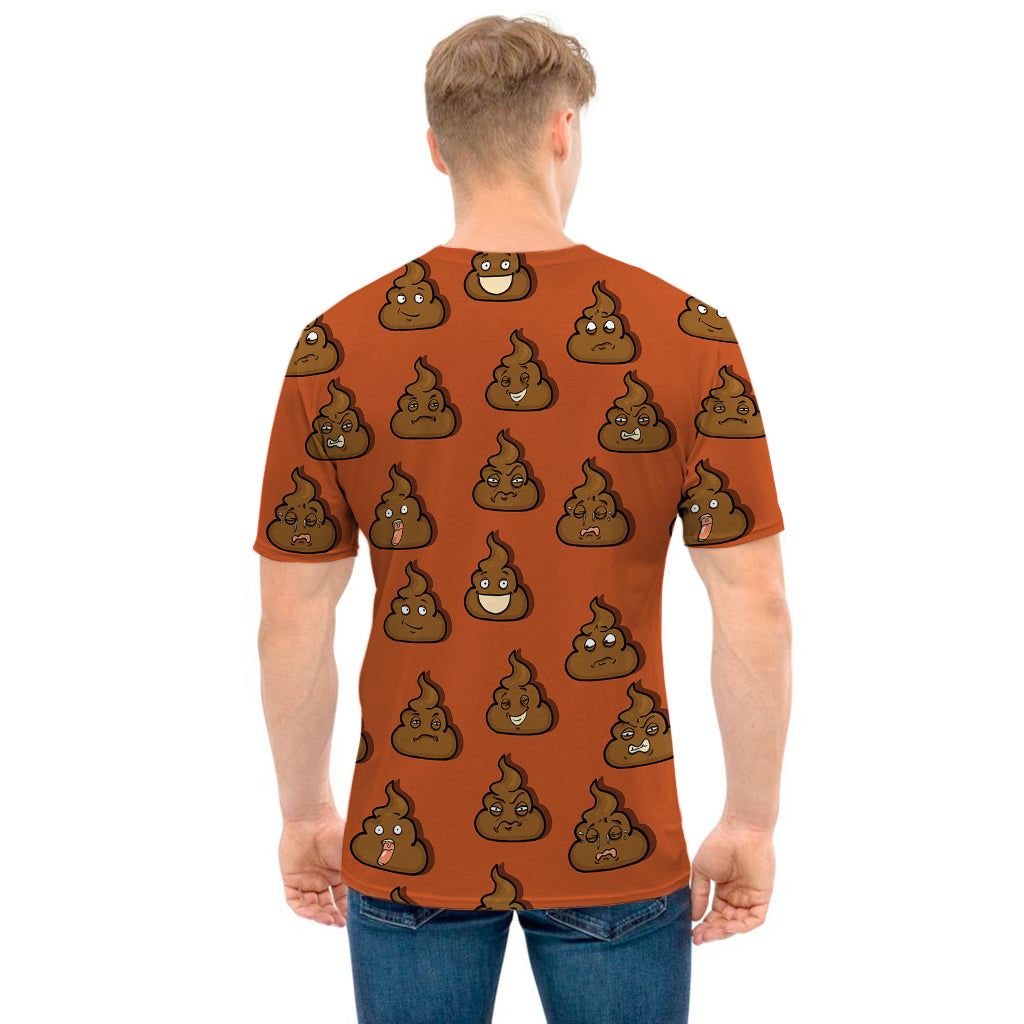 Poop Emoticons Pattern Print Men's T-Shirt