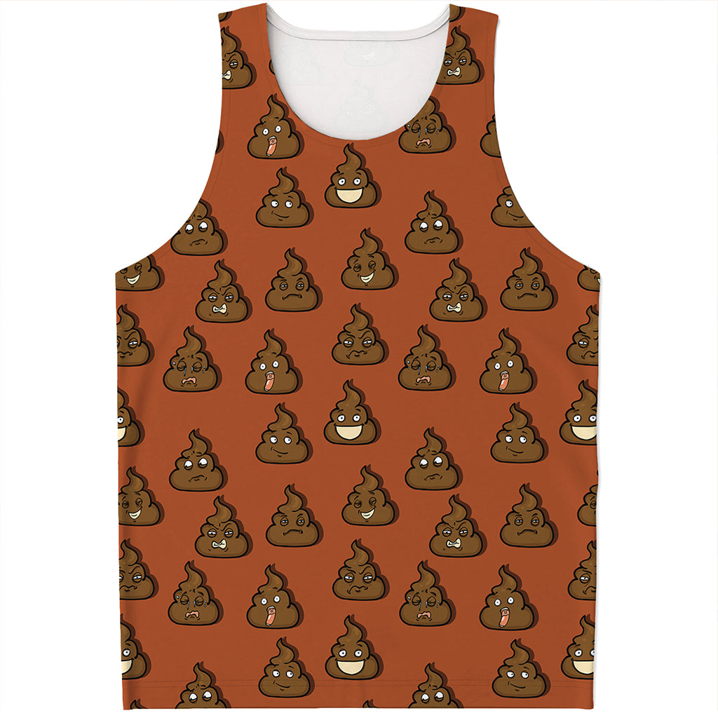 Poop Emoticons Pattern Print Men's Tank Top
