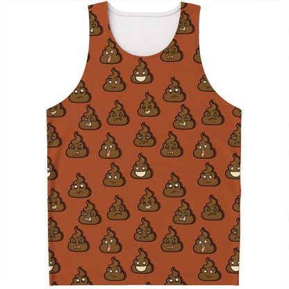 Poop Emoticons Pattern Print Men's Tank Top