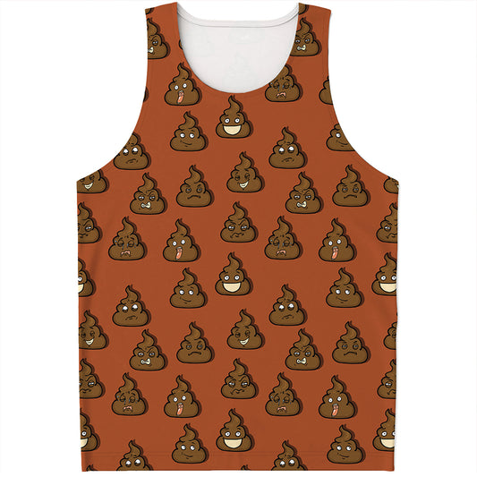 Poop Emoticons Pattern Print Men's Tank Top