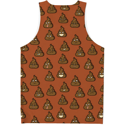 Poop Emoticons Pattern Print Men's Tank Top