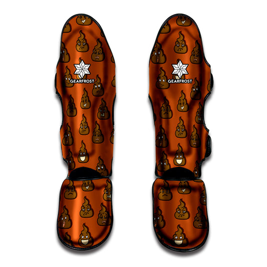 Poop Emoticons Pattern Print Muay Thai Shin Guard