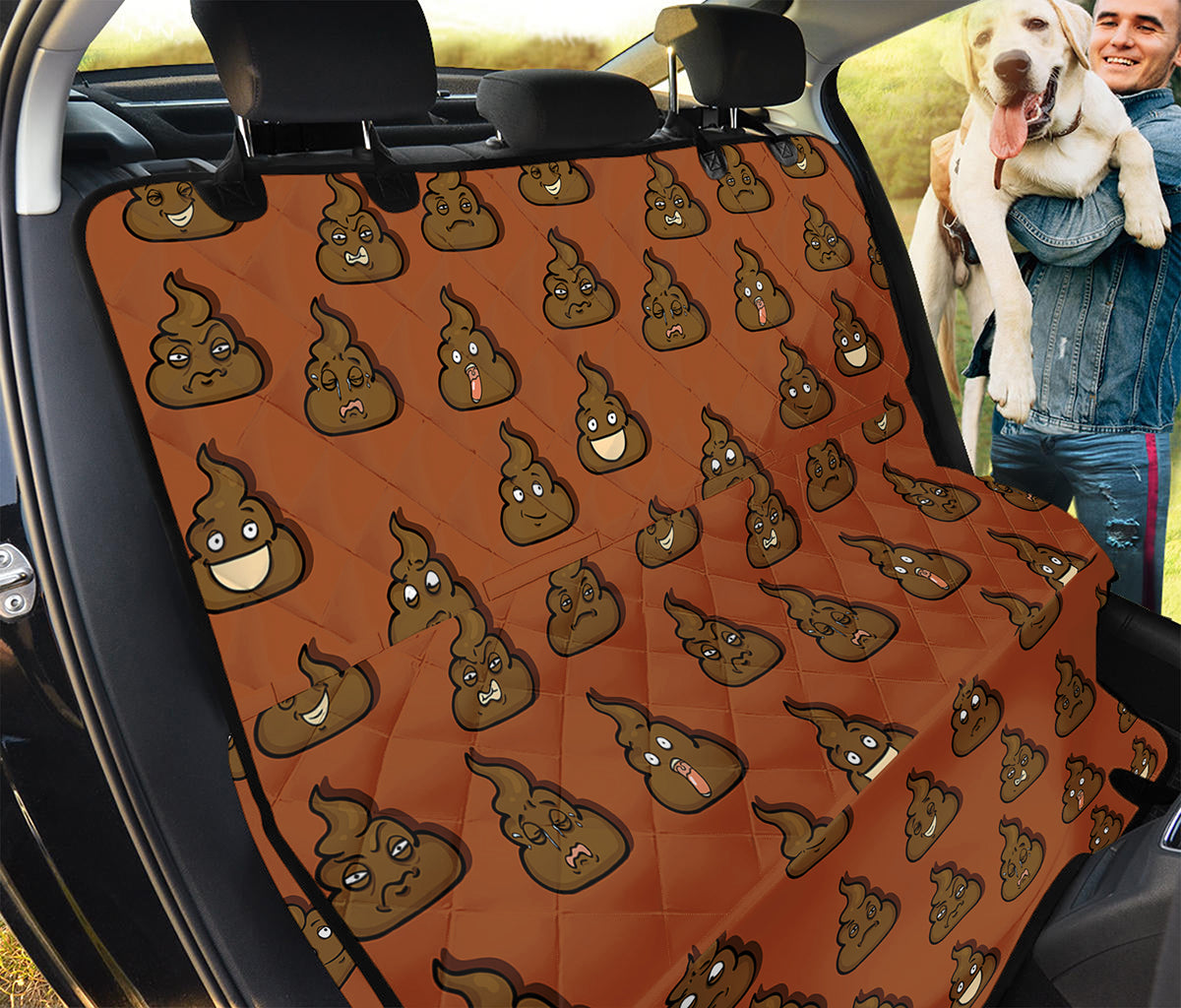 Poop Emoticons Pattern Print Pet Car Back Seat Cover