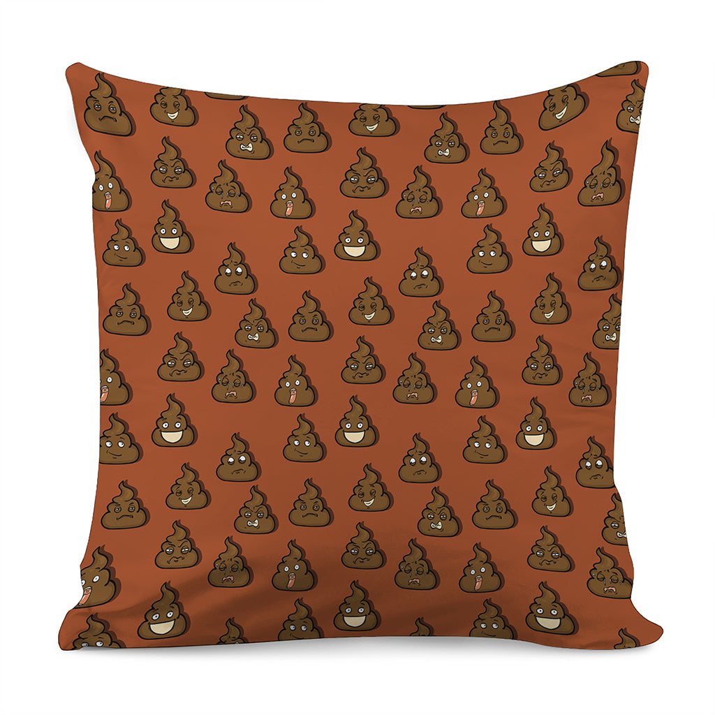 Poop Emoticons Pattern Print Pillow Cover