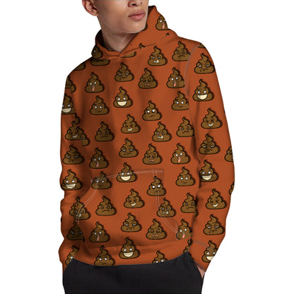 Poop Emoticons Pattern Print Pullover Hoodie