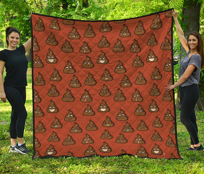 Poop Emoticons Pattern Print Quilt