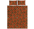 Poop Emoticons Pattern Print Quilt Bed Set