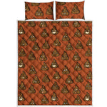 Poop Emoticons Pattern Print Quilt Bed Set