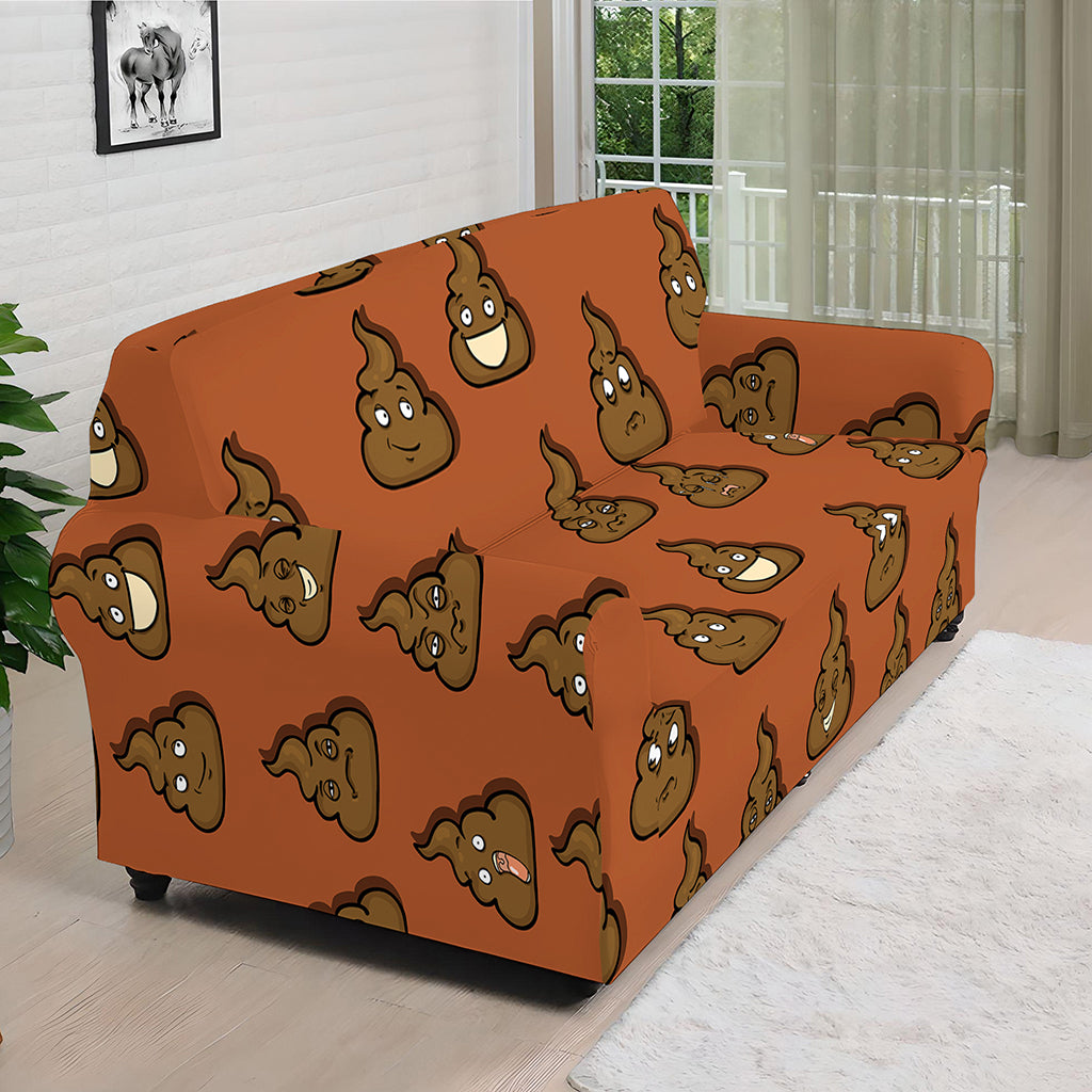 Poop Emoticons Pattern Print Sofa Cover