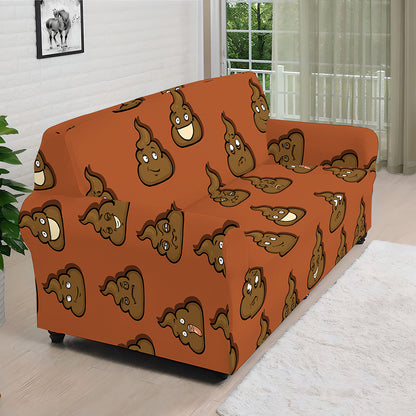 Poop Emoticons Pattern Print Sofa Cover