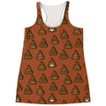 Poop Emoticons Pattern Print Women's Racerback Tank Top