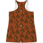 Poop Emoticons Pattern Print Women's Racerback Tank Top