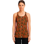 Poop Emoticons Pattern Print Women's Racerback Tank Top