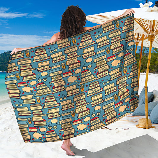 Pop Art Books Pattern Print Beach Sarong Wrap