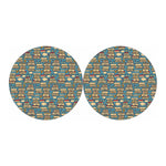 Pop Art Books Pattern Print Car Coasters