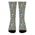 Pop Art Books Pattern Print Crew Socks