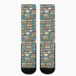 Pop Art Books Pattern Print Crew Socks