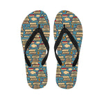 Pop Art Books Pattern Print Flip Flops