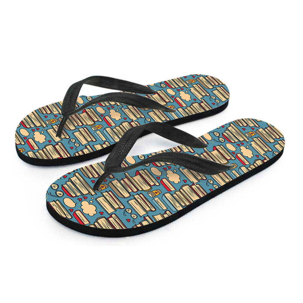 Pop Art Books Pattern Print Flip Flops