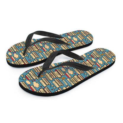 Pop Art Books Pattern Print Flip Flops