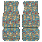 Pop Art Books Pattern Print Front and Back Car Floor Mats