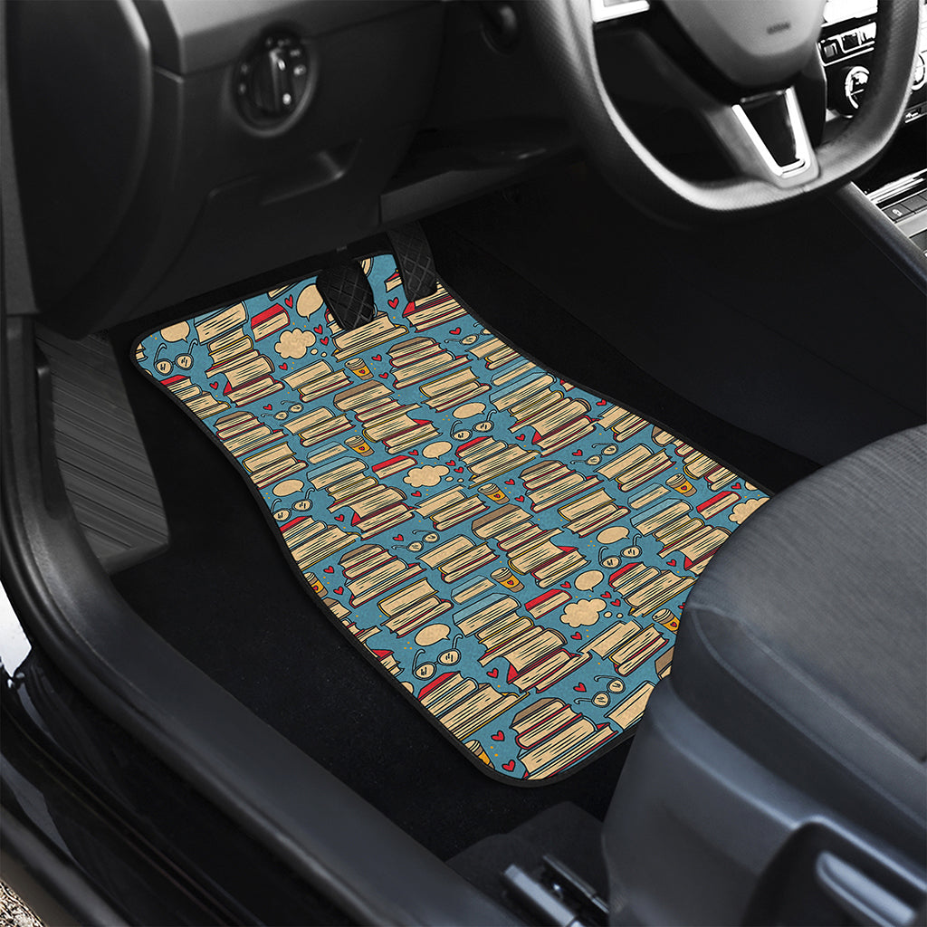 Pop Art Books Pattern Print Front and Back Car Floor Mats