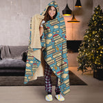 Pop Art Books Pattern Print Hooded Blanket
