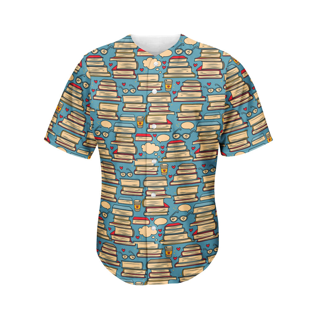 Pop Art Books Pattern Print Men's Baseball Jersey