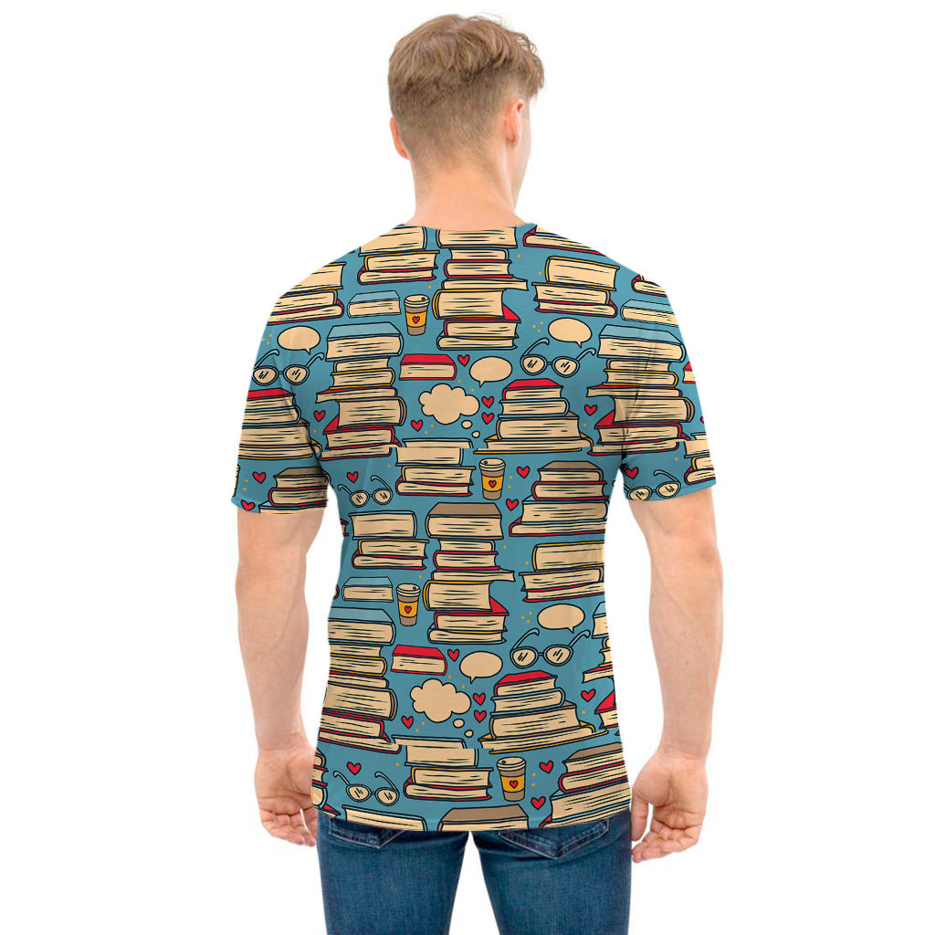 Pop Art Books Pattern Print Men's T-Shirt