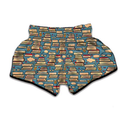 Pop Art Books Pattern Print Muay Thai Boxing Shorts