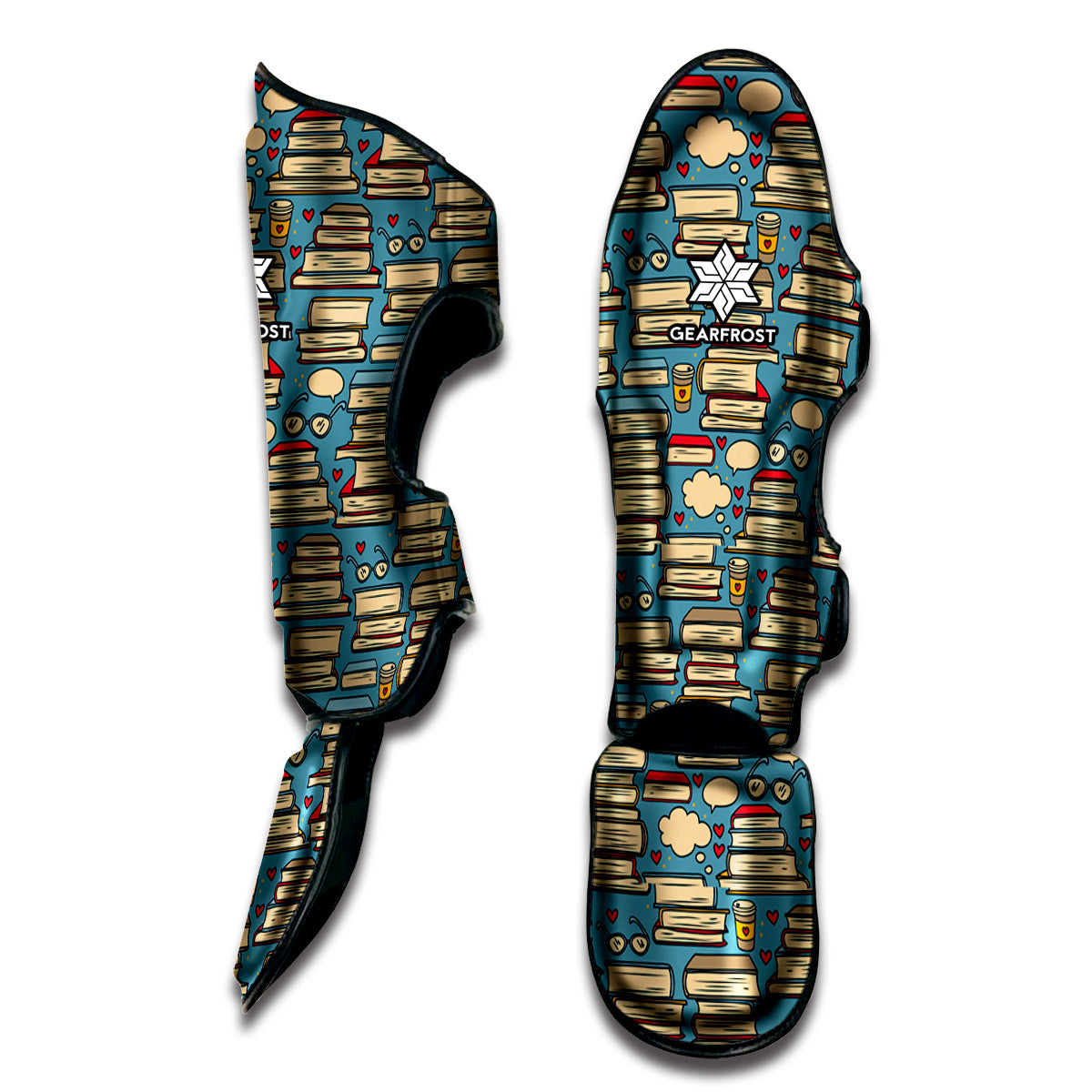 Pop Art Books Pattern Print Muay Thai Shin Guard