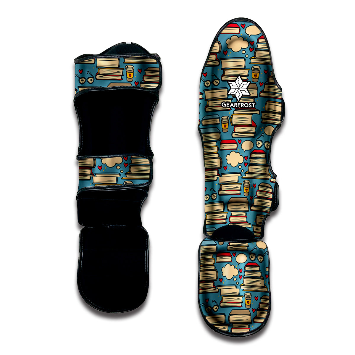 Pop Art Books Pattern Print Muay Thai Shin Guard