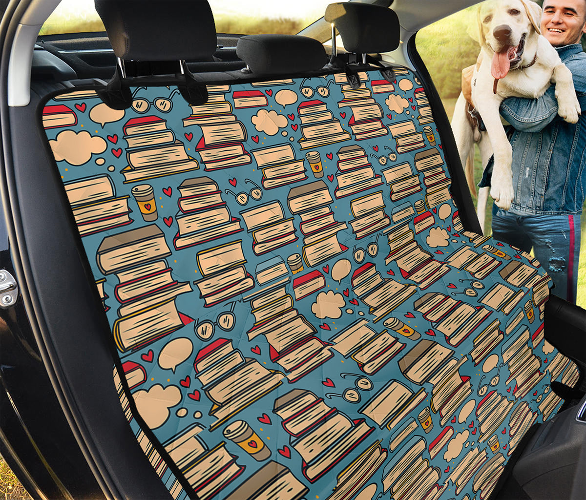 Pop Art Books Pattern Print Pet Car Back Seat Cover