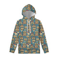 Pop Art Books Pattern Print Pullover Hoodie