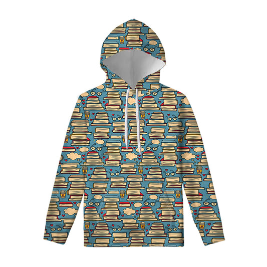 Pop Art Books Pattern Print Pullover Hoodie