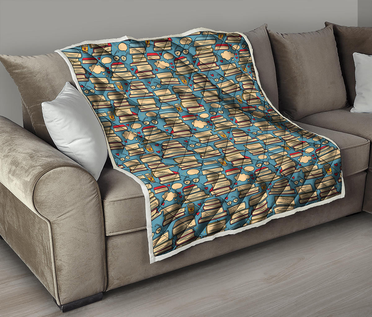 Pop Art Books Pattern Print Quilt