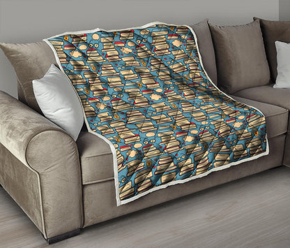 Pop Art Books Pattern Print Quilt