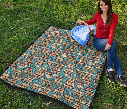 Pop Art Books Pattern Print Quilt